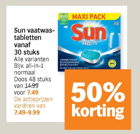 Sun   vaatwasmiddel folder aanbieding bij  Albert Heijn - details