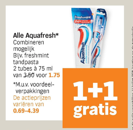 Aquafresh   tandpasta, tandenborstel folder aanbieding bij  Albert Heijn - details