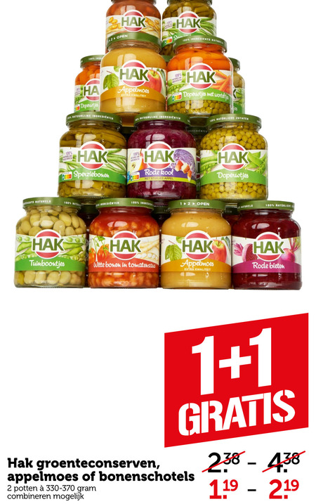 Hak   groenteconserven, appelmoes folder aanbieding bij  Coop - details