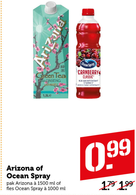 Arizona   ice tea, fruitdrank folder aanbieding bij  Coop - details