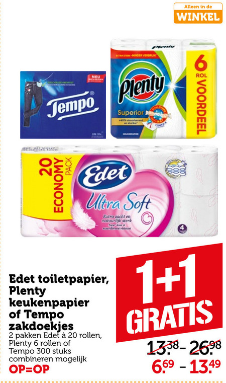 Tempo   toiletpapier, zakdoek folder aanbieding bij  Coop - details