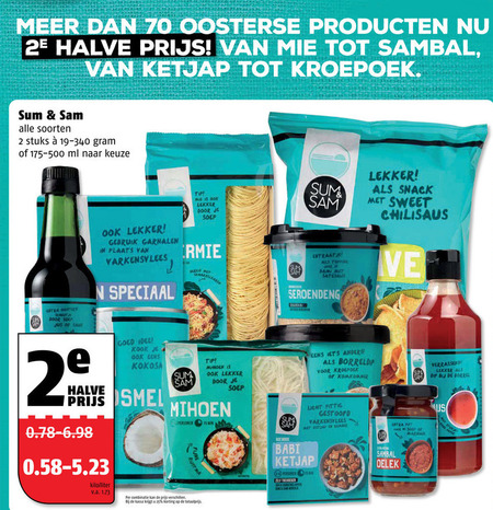 Sum and Sam   woksaus, maaltijdmix folder aanbieding bij  Poiesz - details