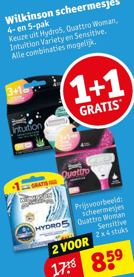 Wilkinson   dames scheermesje, scheermesjes folder aanbieding bij  Kruidvat - details