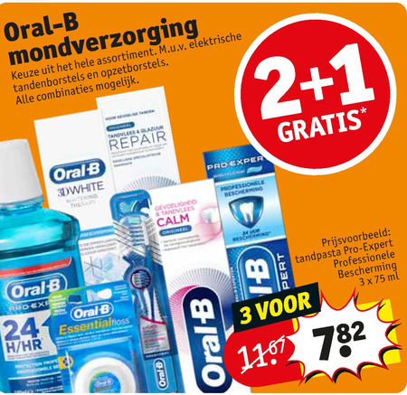 Oral-B   tandpasta, mondwater folder aanbieding bij  Kruidvat - details