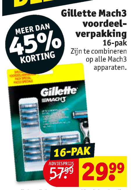 Gillette   scheermesjes folder aanbieding bij  Kruidvat - details