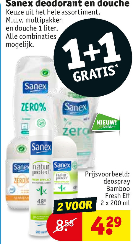 Sanex   douchegel, deodorant folder aanbieding bij  Kruidvat - details