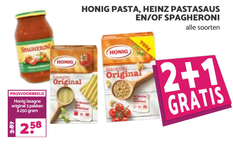 Honig   macaroni, pasta folder aanbieding bij  Boons Markt - details