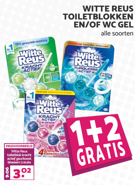 Witte Reus   toiletblok, toiletreiniger folder aanbieding bij  Boons Markt - details