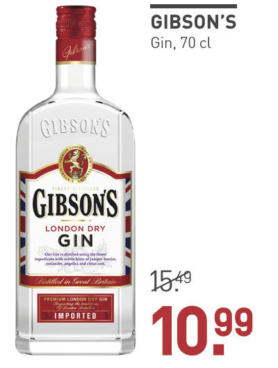 Gibsons   gin folder aanbieding bij  Gall & Gall - details