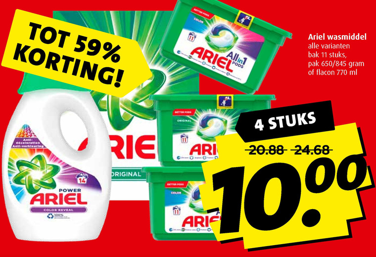 Ariel   wasmiddel folder aanbieding bij  Boni - details