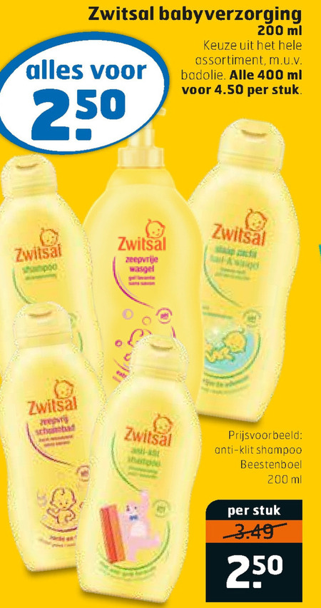 Zwitsal   babyverzorging, babyshampoo folder aanbieding bij  Trekpleister - details