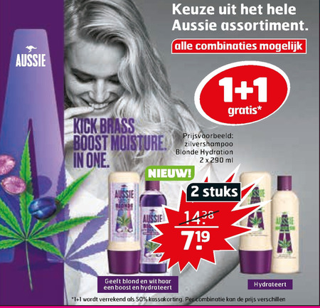 Aussie   conditioner, shampoo folder aanbieding bij  Trekpleister - details