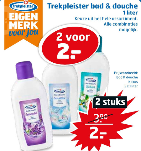 Trekpleister Huismerk   douchegel folder aanbieding bij  Trekpleister - details