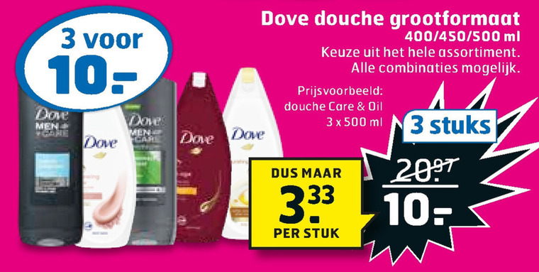 Dove   douchegel folder aanbieding bij  Trekpleister - details