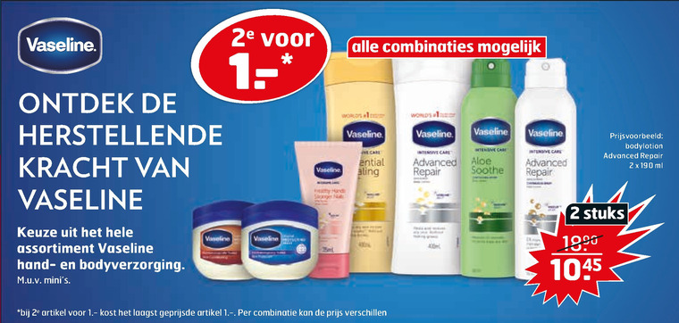 Vaseline   bodylotion folder aanbieding bij  Trekpleister - details