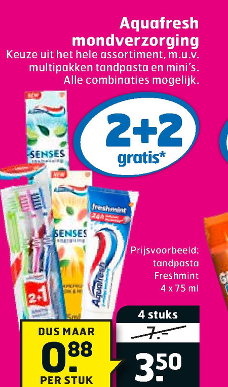 Aquafresh   tandpasta, mondverzorging folder aanbieding bij  Trekpleister - details