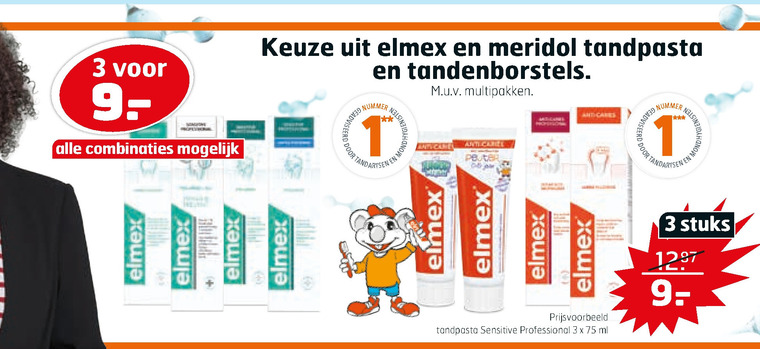 Elmex   tandenborstel, tandpasta folder aanbieding bij  Trekpleister - details