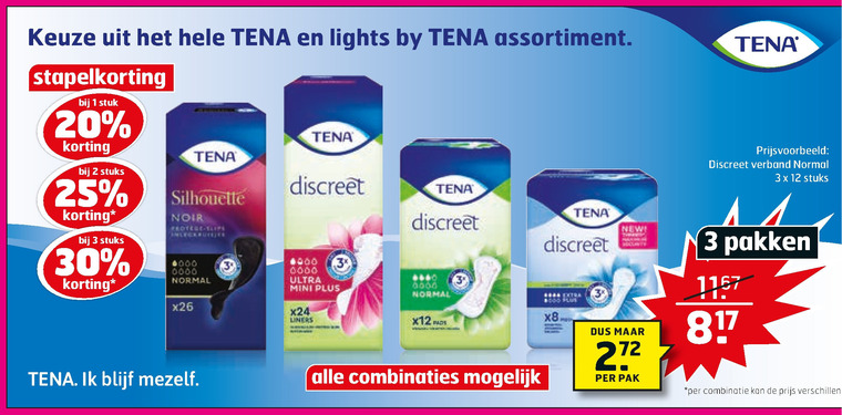 Tena Lady   incontinentieverband folder aanbieding bij  Trekpleister - details