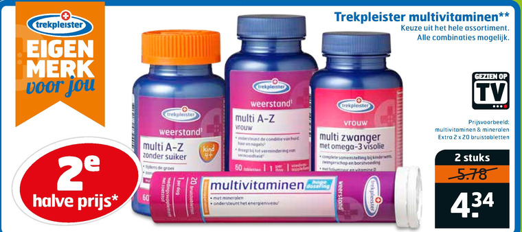 Trekpleister Huismerk   multivitaminen folder aanbieding bij  Trekpleister - details