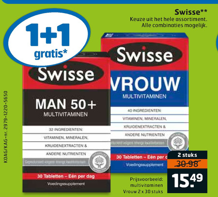 Swisse   multivitaminen folder aanbieding bij  Trekpleister - details