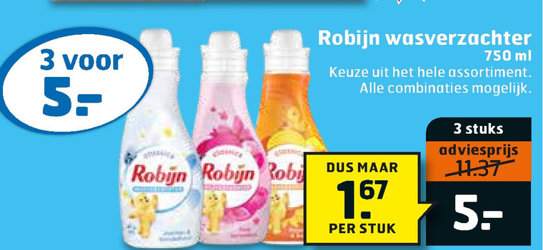 Robijn   wasverzachter folder aanbieding bij  Trekpleister - details