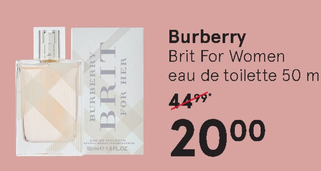 Burberry   eau de toilette folder aanbieding bij  Etos - details