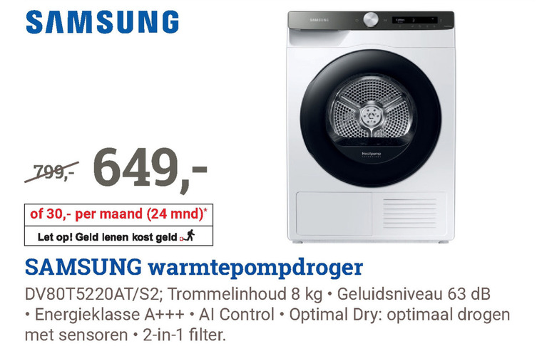 Samsung   warmtepompdroger folder aanbieding bij  BCC - details