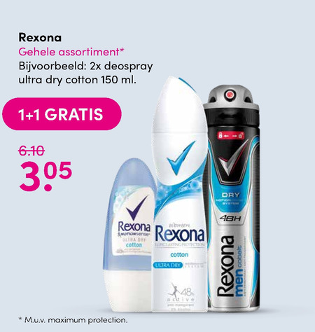 Rexona   deodorant folder aanbieding bij  DA - details