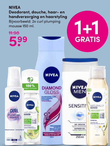 Nivea   douchegel, shampoo folder aanbieding bij  DA - details