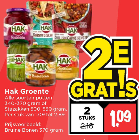 Hak   groenteconserven, appelmoes folder aanbieding bij  Vomar - details