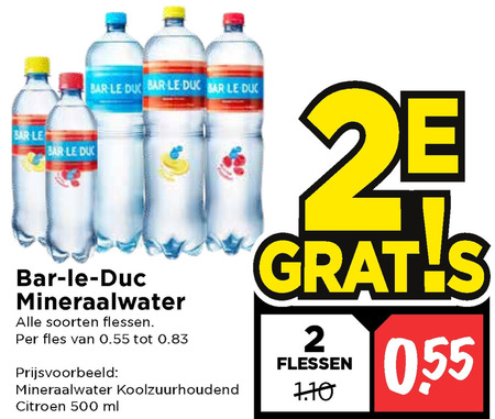 Bar le Duc   mineraalwater folder aanbieding bij  Vomar - details