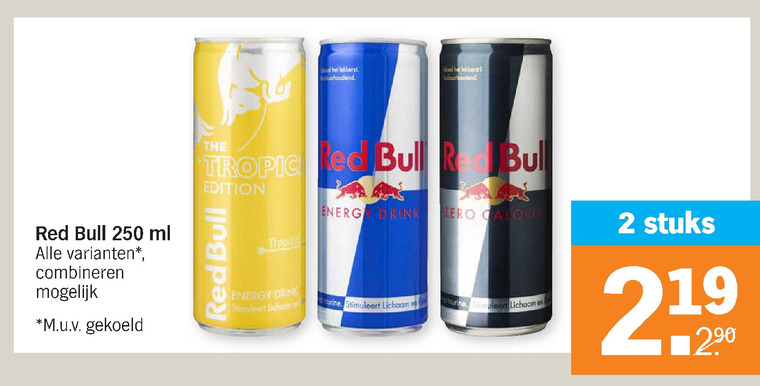 Red Bull   energiedrank folder aanbieding bij  Albert Heijn - details