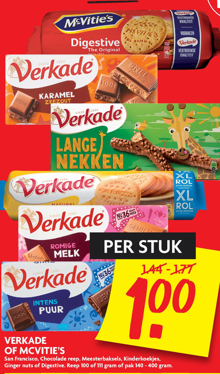 Verkade   kinderbiscuit, biscuits folder aanbieding bij  Dekamarkt - details