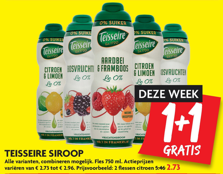 Teisseire   limonadesiroop folder aanbieding bij  Dekamarkt - details