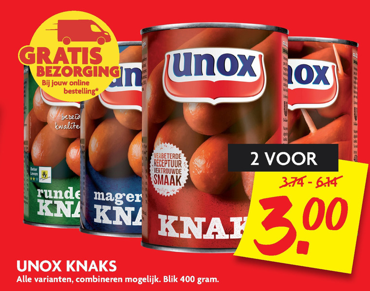 Unox   knakworst folder aanbieding bij  Dekamarkt - details