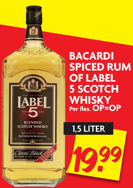 Label 5   whisky, rum folder aanbieding bij  Dekamarkt - details