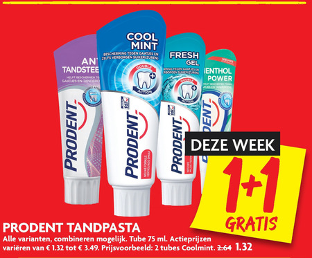 Prodent   tandpasta folder aanbieding bij  Dekamarkt - details