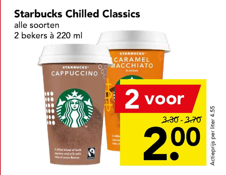 Starbucks   ijskoffie folder aanbieding bij  Deen - details