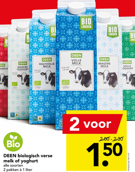 Deen Huismerk   yoghurt, melk folder aanbieding bij  Deen - details