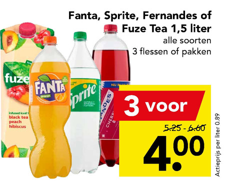 Fanta   frisdrank, ice tea folder aanbieding bij  Deen - details