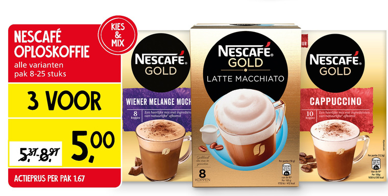 Nescafe   oploskoffie folder aanbieding bij  Jan Linders - details