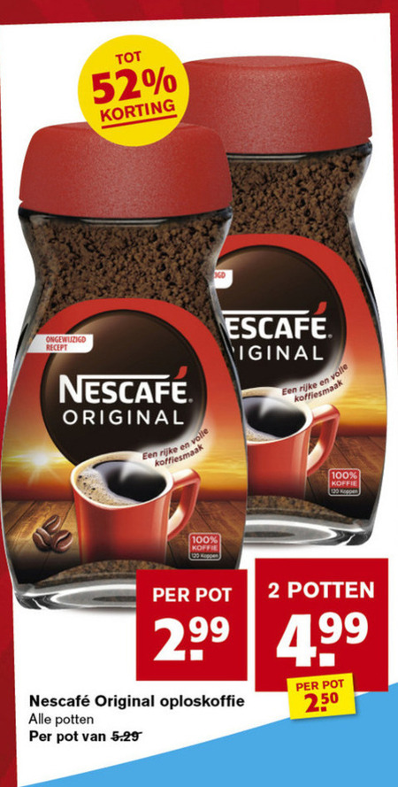 Nescafe   oploskoffie folder aanbieding bij  Hoogvliet - details