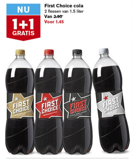 First Choice   cola folder aanbieding bij  Hoogvliet - details