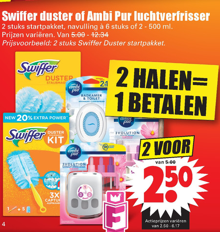 Swiffer   luchtverfrisser, duster folder aanbieding bij  Dirk - details