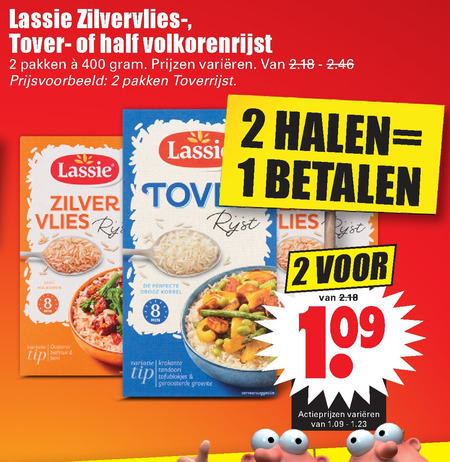 Lassie   rijst folder aanbieding bij  Dirk - details