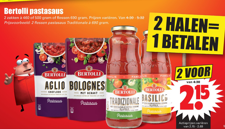 Bertolli   pastasaus folder aanbieding bij  Dirk - details