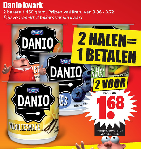 Danone Danio   kwark folder aanbieding bij  Dirk - details