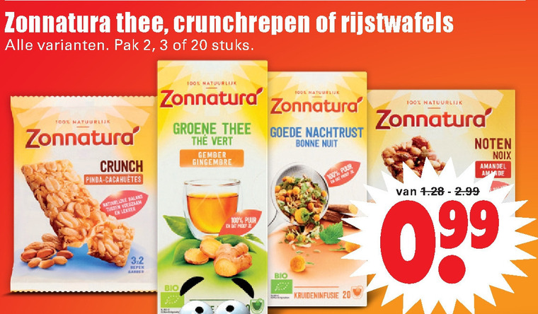 Zonnatura   mueslireep, rijstwafels folder aanbieding bij  Dirk - details