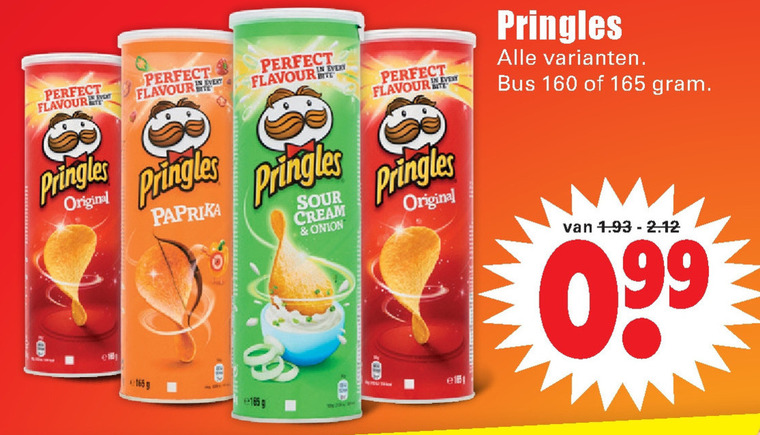 Pringles   chips folder aanbieding bij  Dirk - details