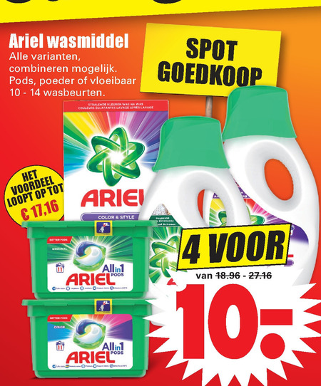 Ariel   wasmiddel folder aanbieding bij  Dirk - details